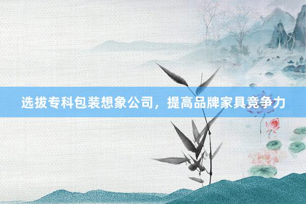 选拔专科包装想象公司，提高品牌家具竞争力